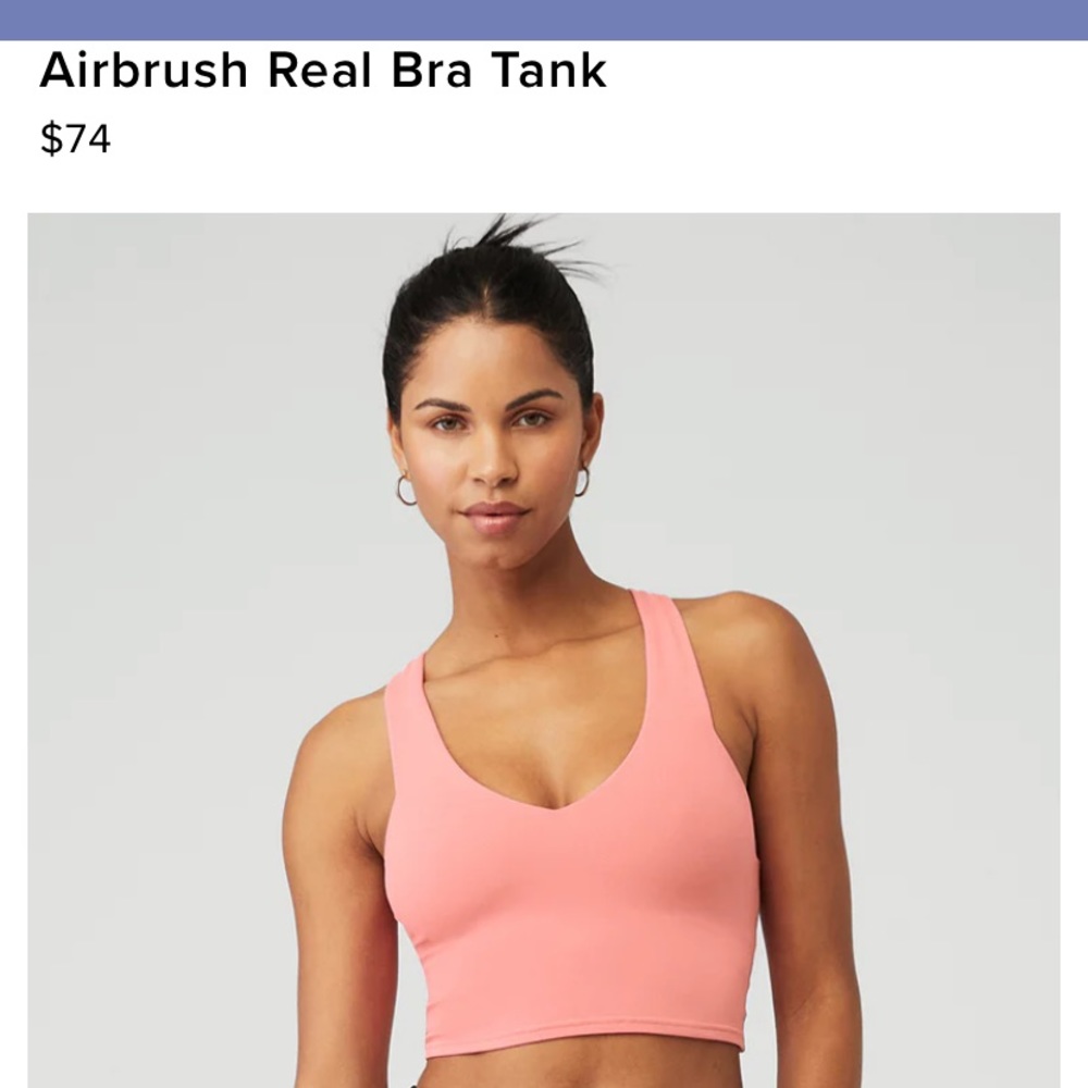COPY - Alo Airbrush Real Bra Tank Size S in Strawberry Lemonade